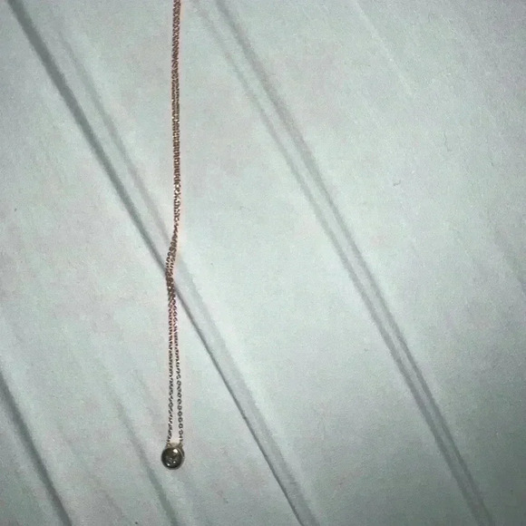 EFFY Rose Gold Necklace Bezel Round Center Diamond Pendant NWT NEVER USED - Picture 5 of 11